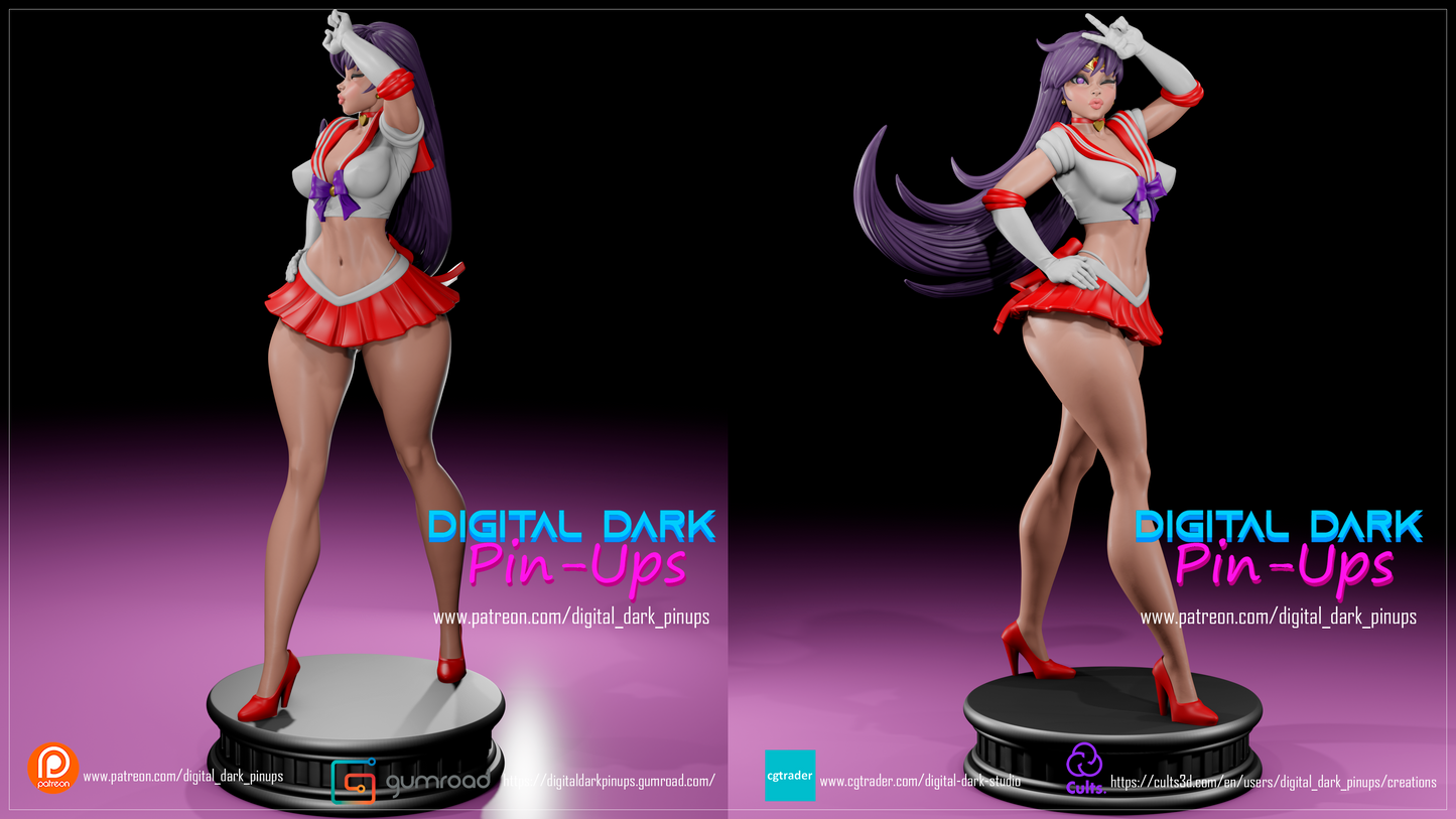NSFW Red Magical girl (nude version only), Pin-up Miniatures by Digital Dark