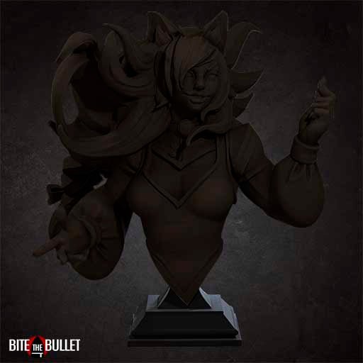 Neko Mahrian Bust, Resin miniatures 11:56 (28mm / 32mm) scale - Ravenous Miniatures
