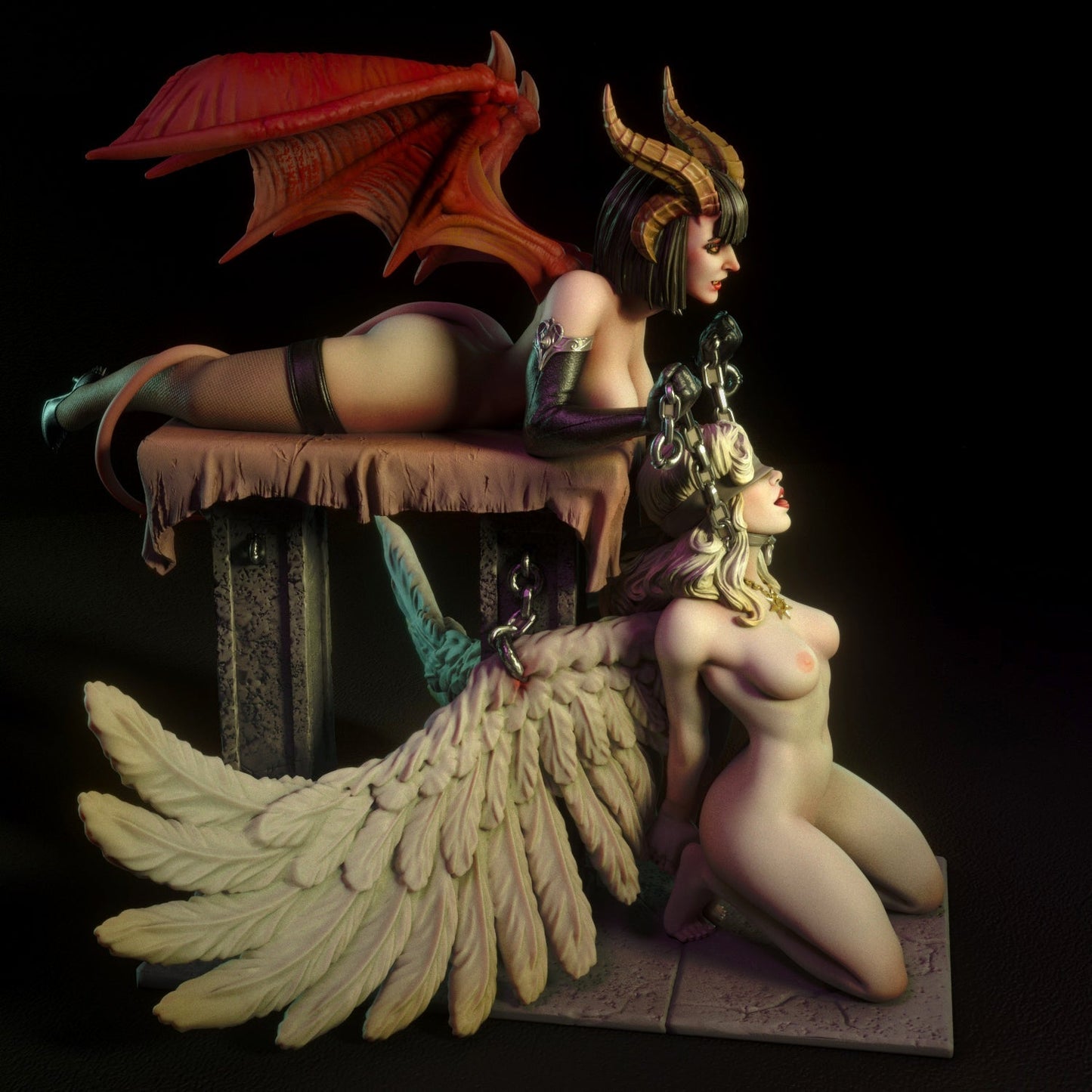 NSFW Demon and Angel, Fan art Miniatures by Torrida - Ravenous Miniatures