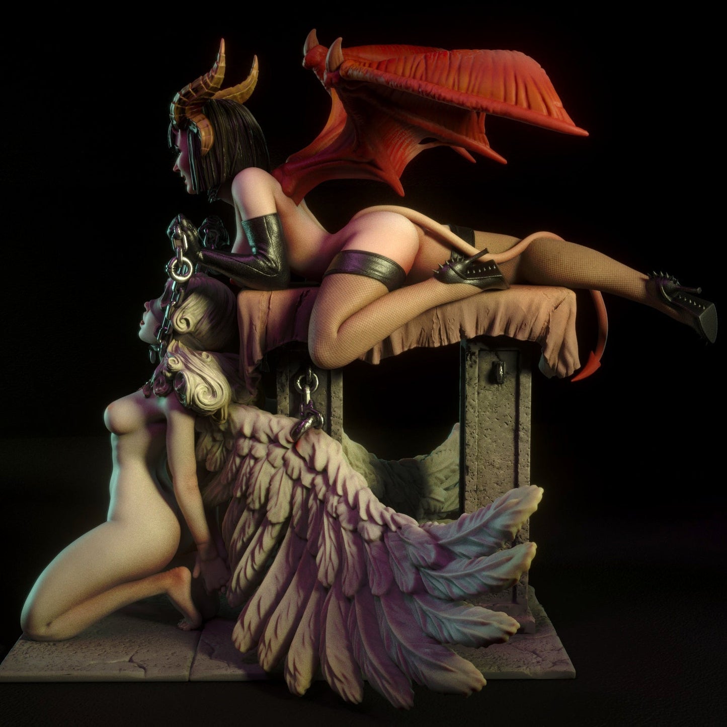 NSFW Demon and Angel, Fan art Miniatures by Torrida - Ravenous Miniatures