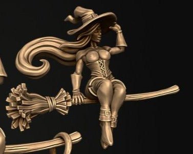 NSFW Fryght Witch, resin 3D printed Miniature for TTRPG and Wargames - Ravenous Miniatures