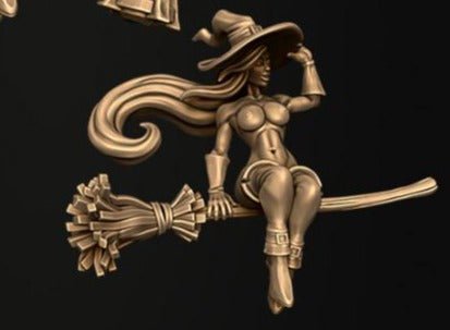 NSFW Fryght Witch, resin 3D printed Miniature for TTRPG and Wargames - Ravenous Miniatures