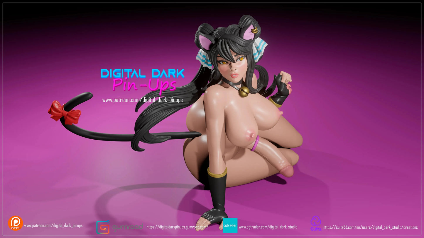 NSFW Futa Furry kitty, Fan art Miniatures by Digital Dark - Ravenous Miniatures