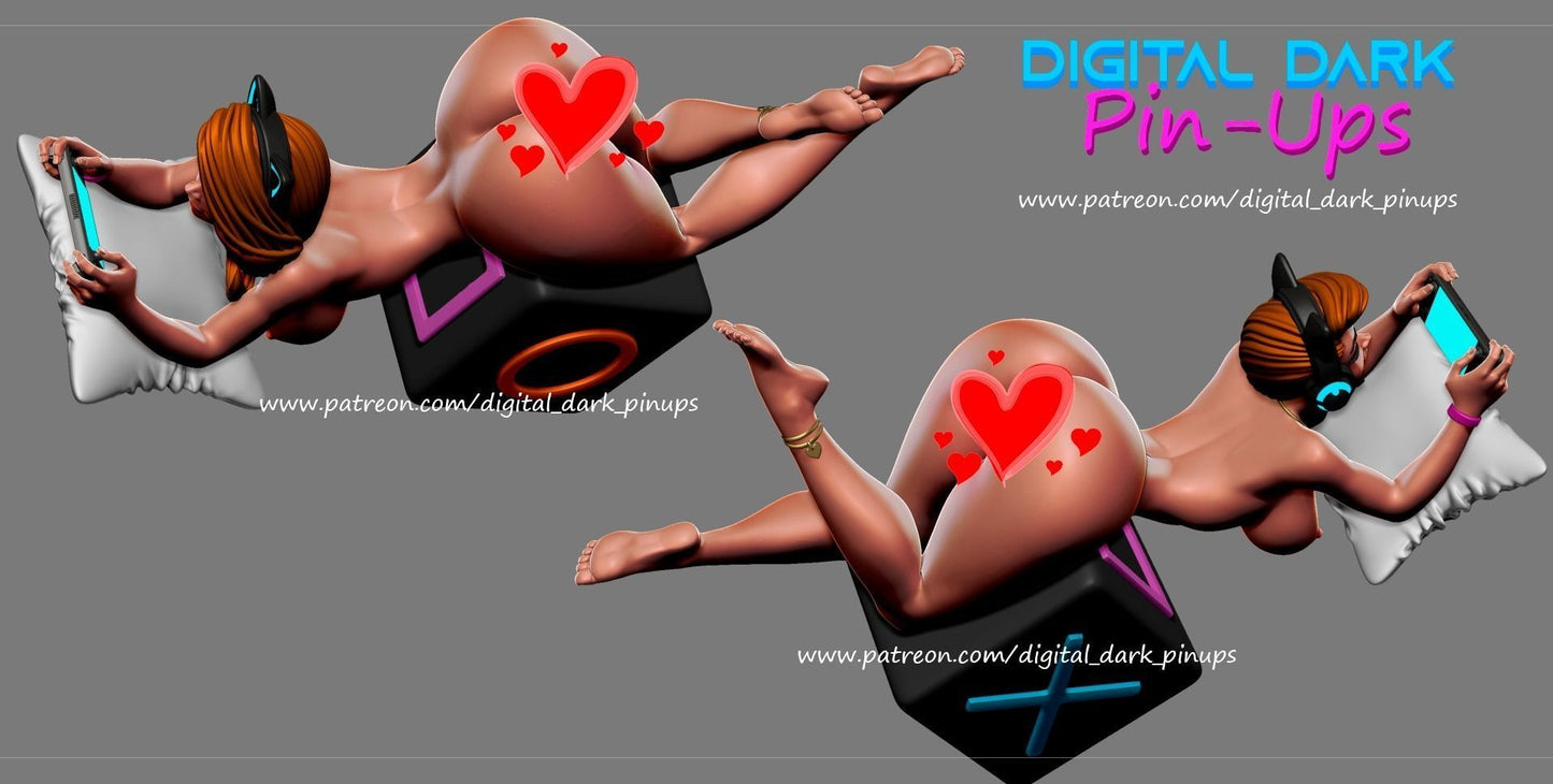 NSFW Gamer girl Tails, Fan art Miniatures by Digital Dark - Ravenous Miniatures