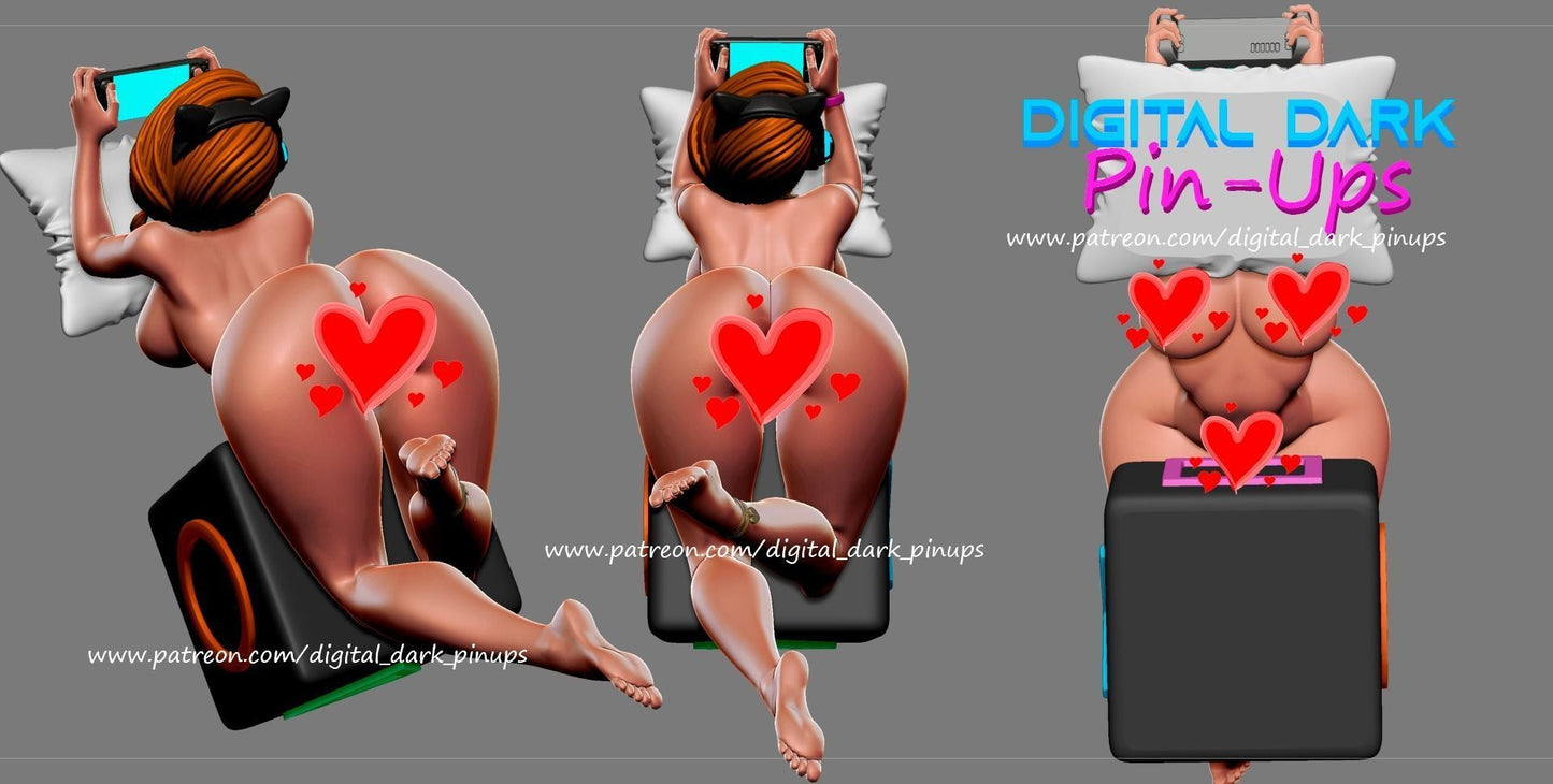 NSFW Gamer girl Tails, Fan art Miniatures by Digital Dark - Ravenous Miniatures