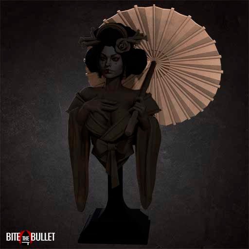 NSFW Geisha Bust, Resin miniatures 11:56 (28mm / 32mm) scale - Ravenous Miniatures
