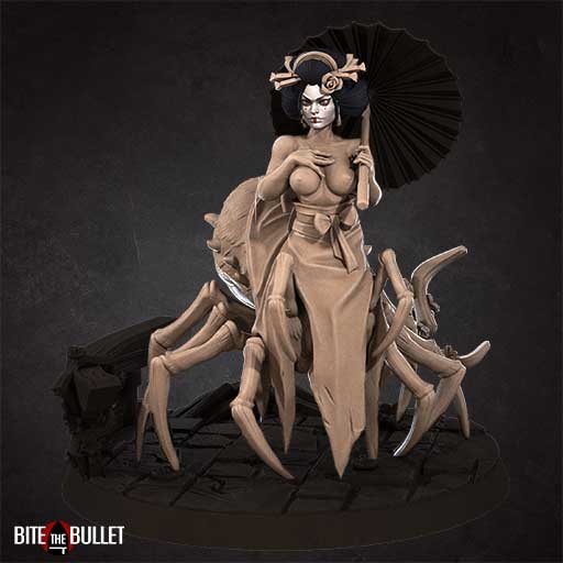 NSFW Geisha Jorgumo, Resin miniatures 11:56 (28mm / 32mm) scale - Ravenous Miniatures
