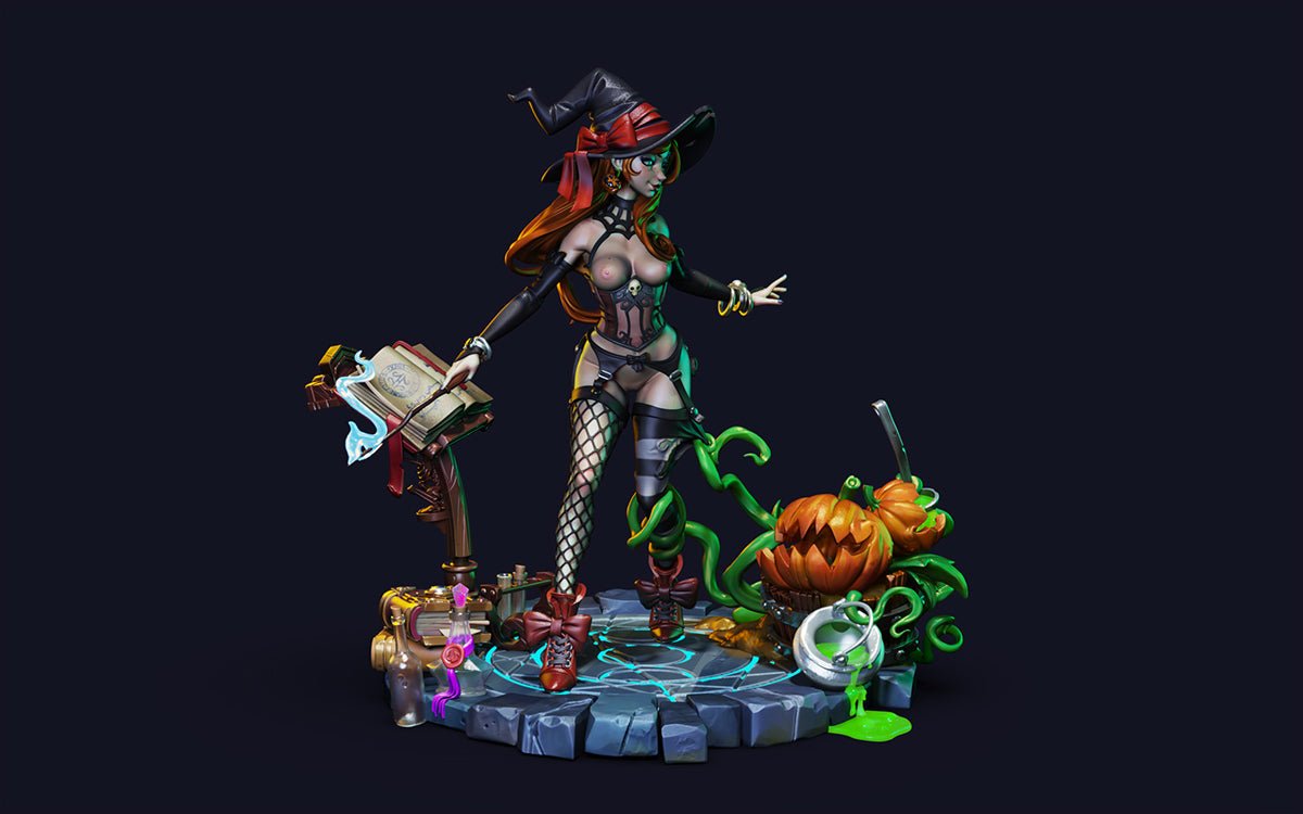 NSFW Hazel the Witch, Resin miniatures by RAW - Ravenous Miniatures