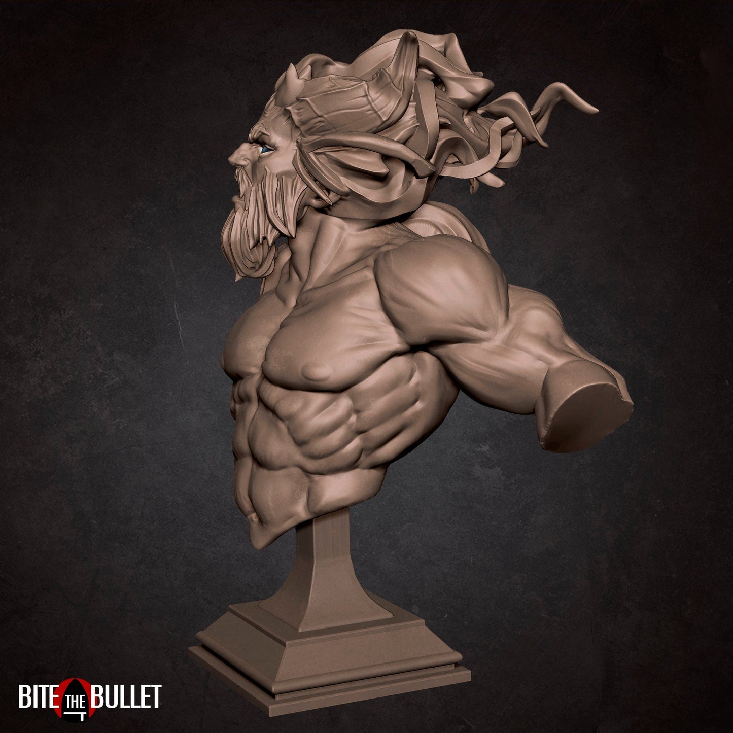 NSFW Male Genasi Anatomy Bust , Resin miniatures 11:56 (28mm / 32mm) scale - Ravenous Miniatures