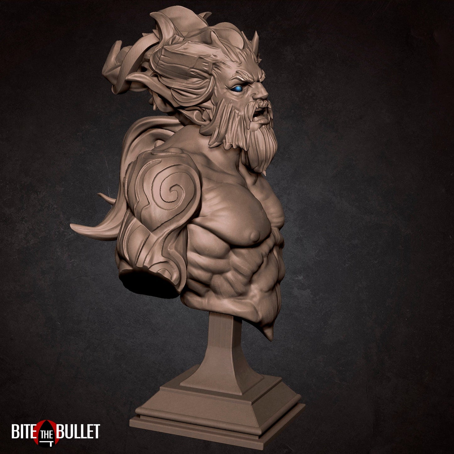 NSFW Male Genasi Anatomy Bust , Resin miniatures 11:56 (28mm / 32mm) scale - Ravenous Miniatures