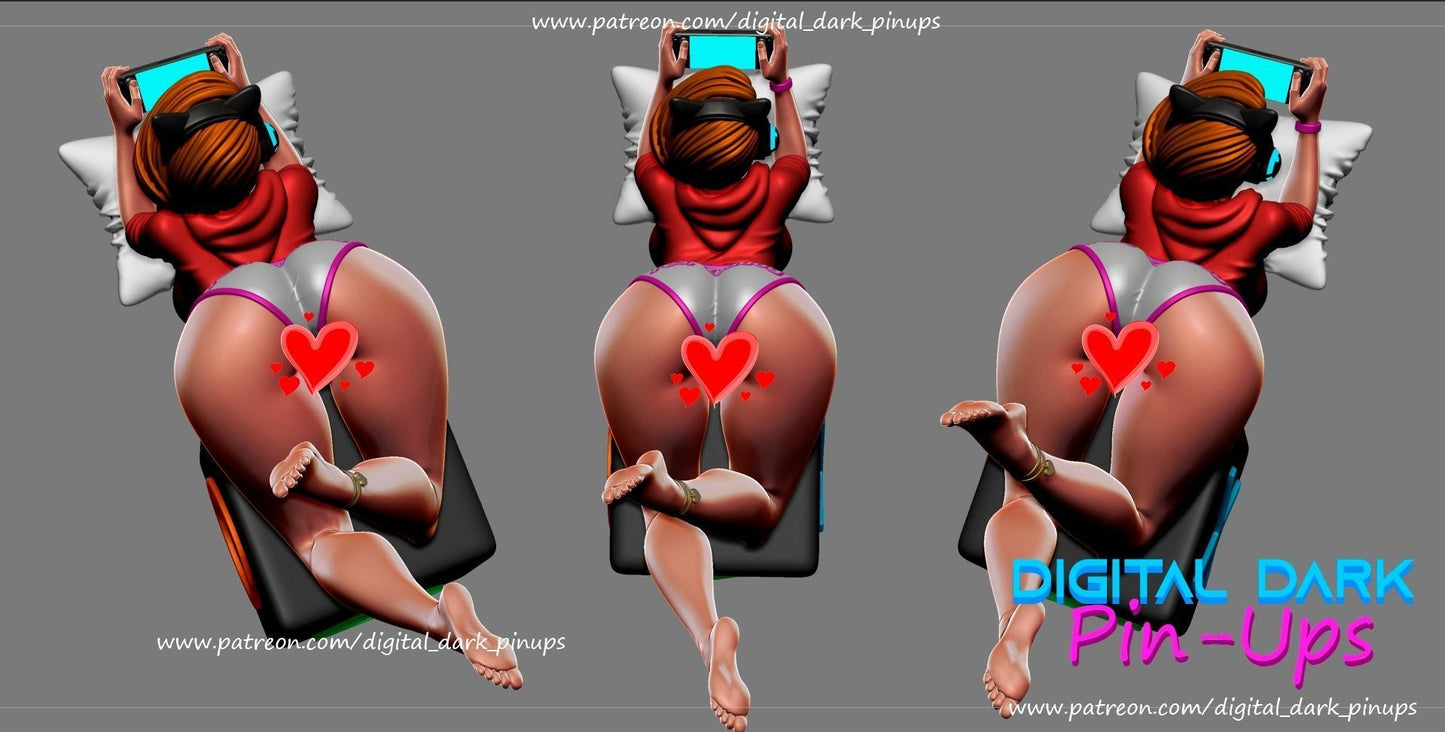 SFW Gamer girl yes Daddy, Fan art Miniatures by Digital Dark - Ravenous Miniatures