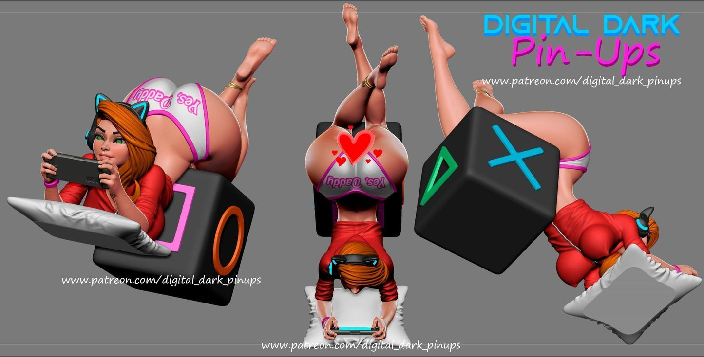 SFW Gamer girl yes Daddy, Fan art Miniatures by Digital Dark - Ravenous Miniatures