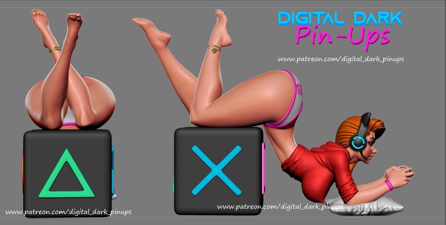SFW Gamer girl yes Daddy, Fan art Miniatures by Digital Dark - Ravenous Miniatures
