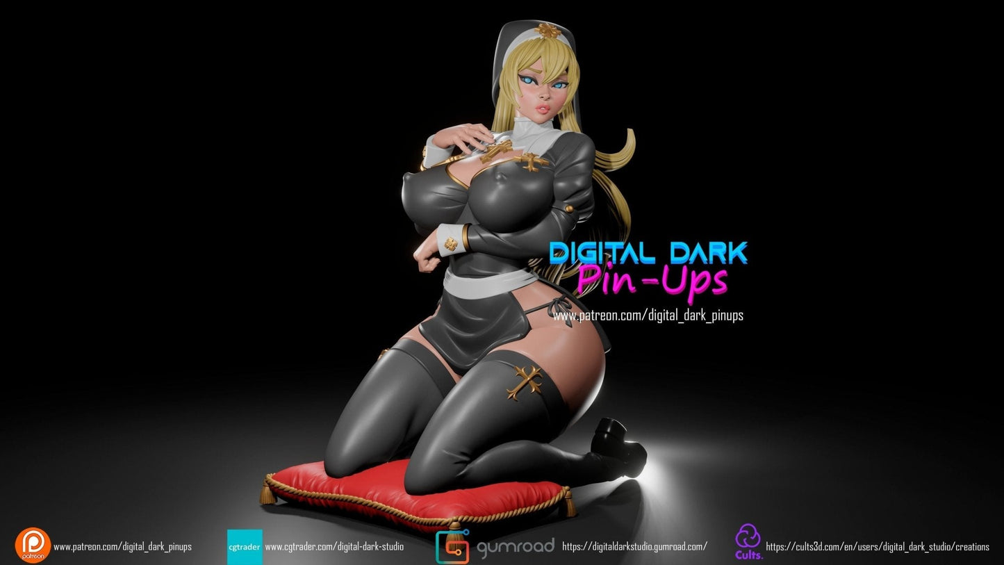 SFW Nun, Fan art Miniatures by Digital Dark - Ravenous Miniatures