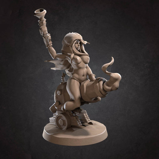 NSFW Cannon Cowgirl, Resin miniatures by Bite the bullet - Ravenous Miniatures