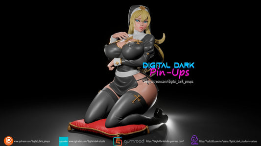 SFW Nun, Fan art Miniatures by Digital Dark - Ravenous Miniatures