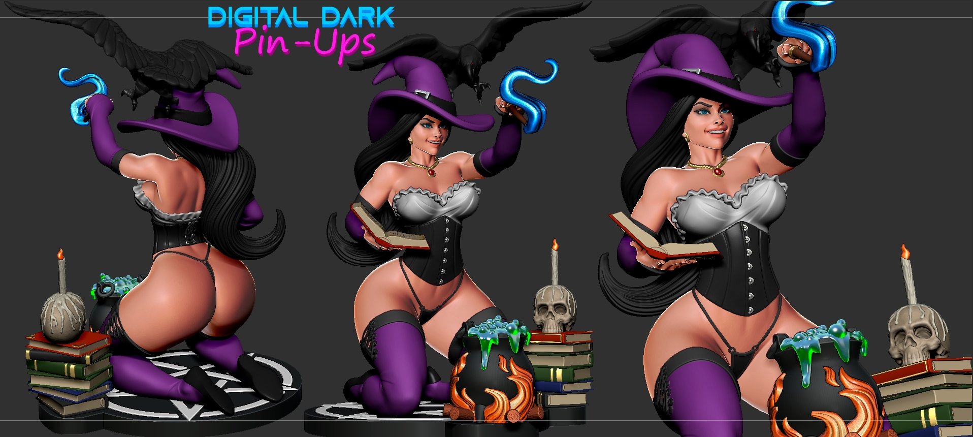 SFW Witch, Fan art Miniatures by Digital Dark - Ravenous Miniatures